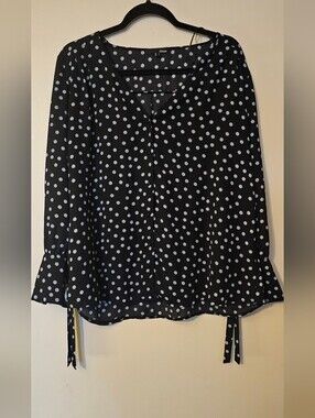 Etam Black & White Polka Dot Blouse